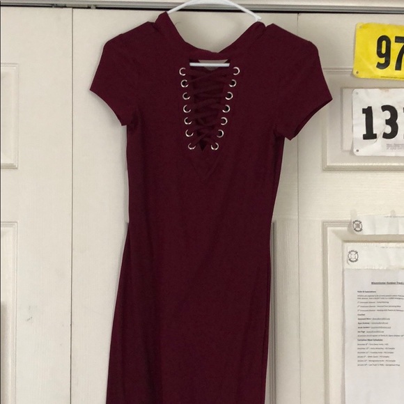 🌟 50% Off | Tight mini burgundy dress - Picture 4 of 4